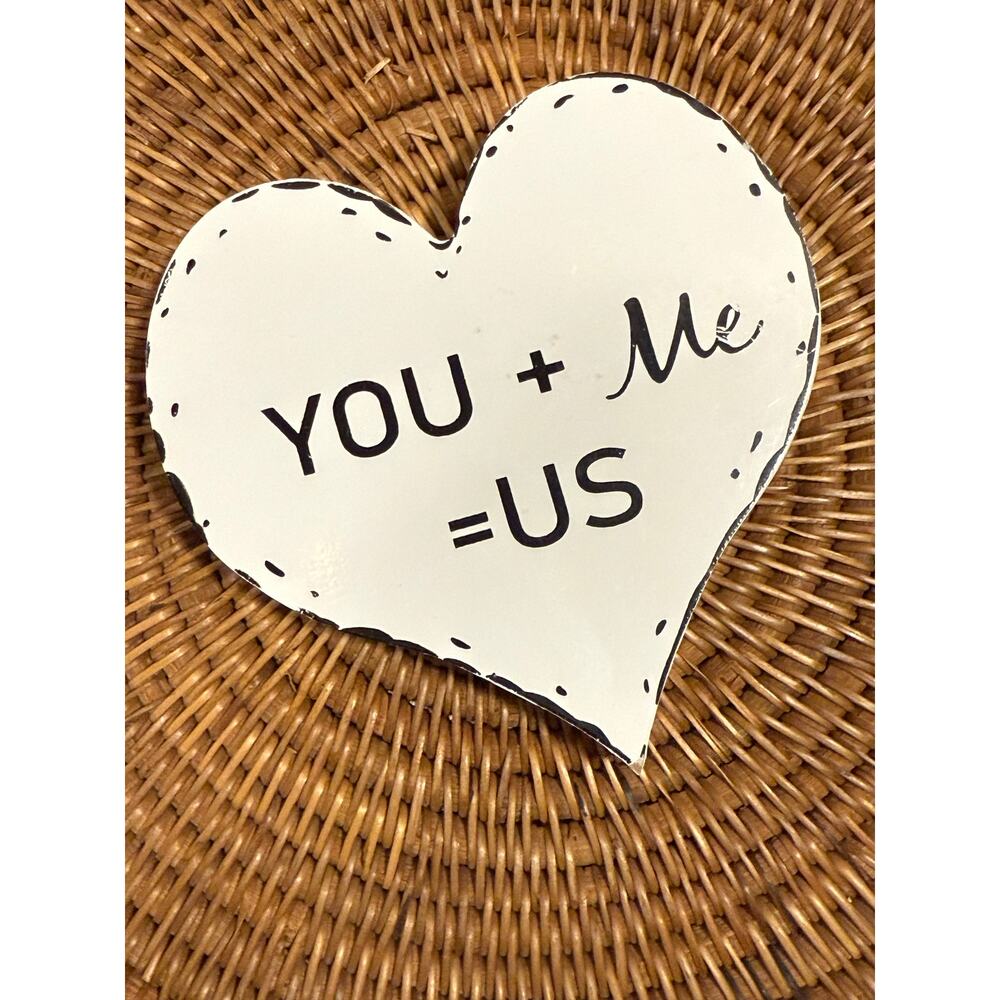 You + Me  = Us Heart Decor, Valentines Day, Family, Love, Neutral Decor